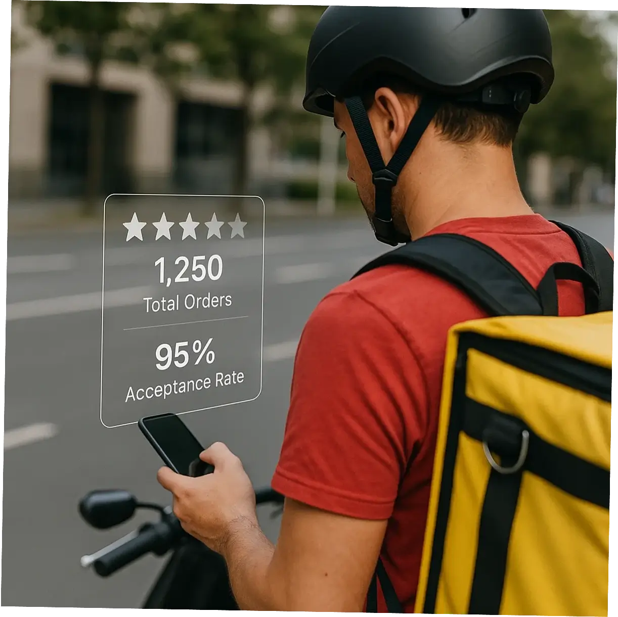Delivery driver with performance metrics display