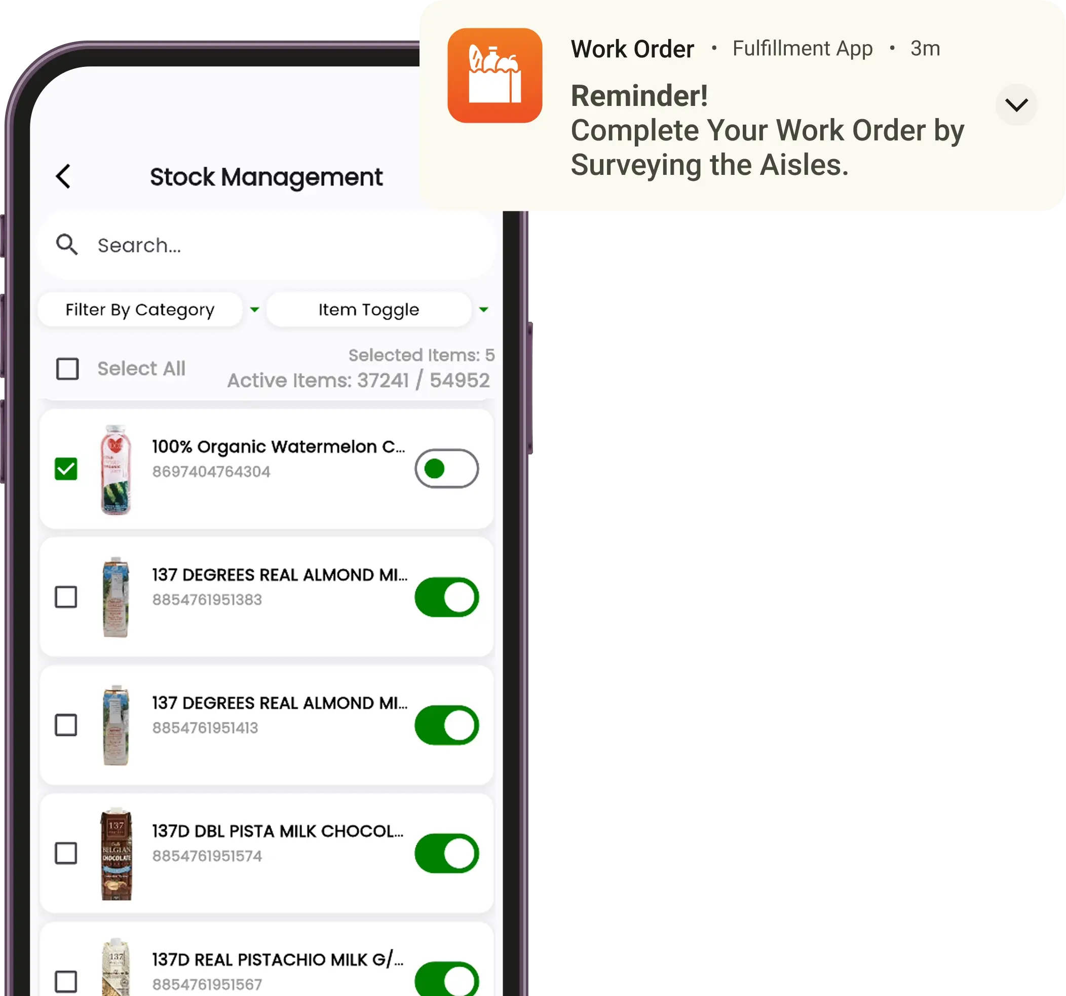 stocking module in fullfillment app