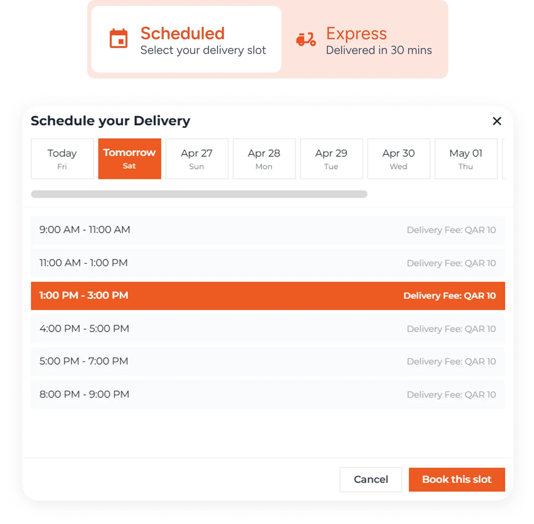 Choose Delivery Option